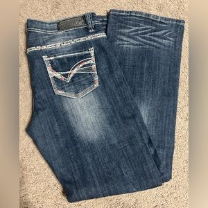 Rock n roll cowgirl sparkle stitching jeans